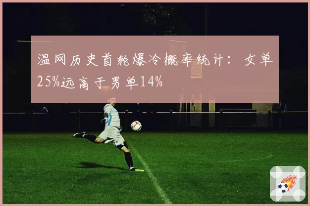温网历史首轮爆冷概率统计：女单25%远高于男单14%